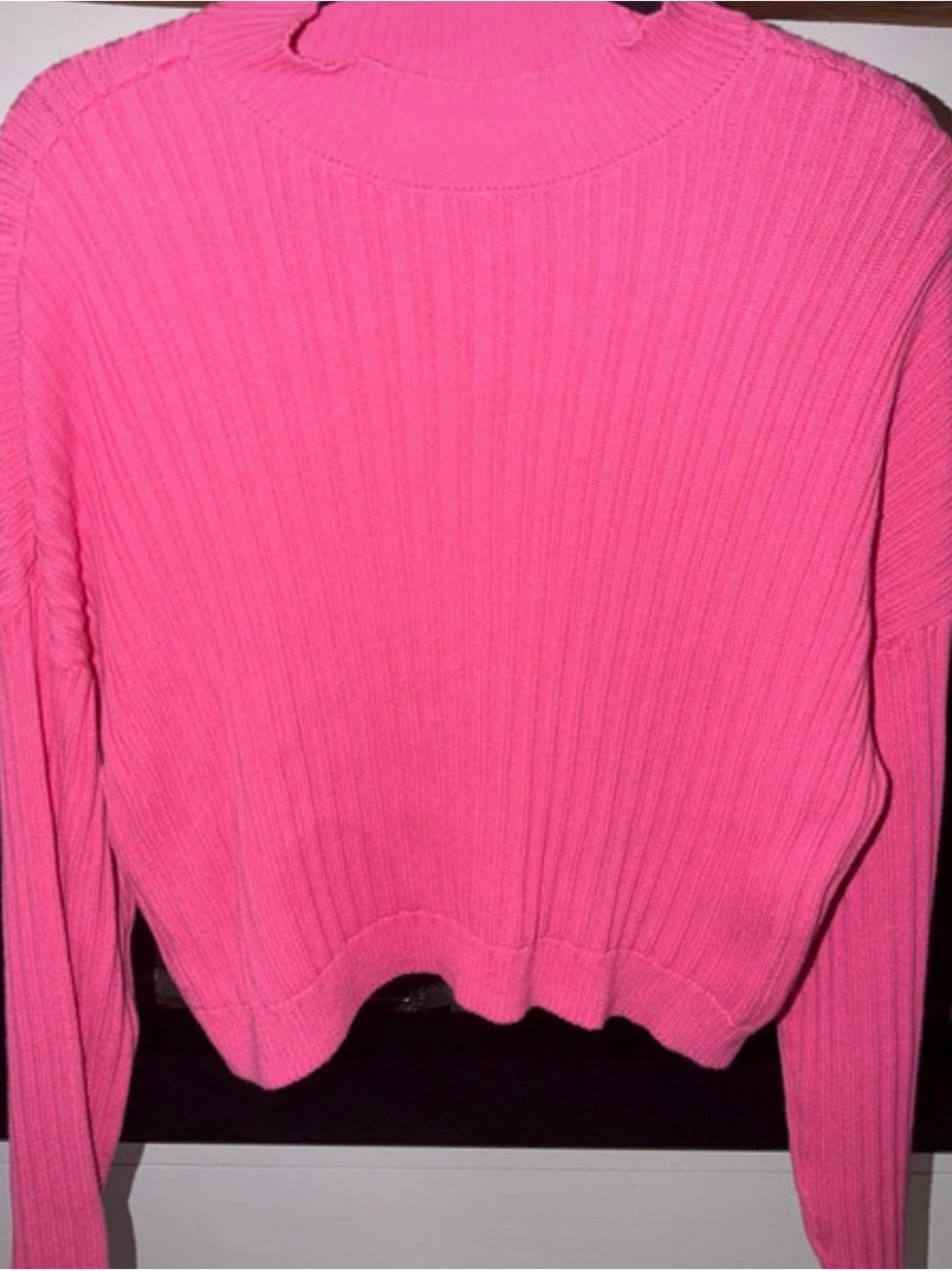 Hollister Hot Pink Ribbed Crewneck Sweater